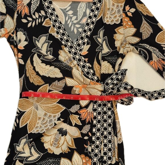 AK Anne Klein Fall Floral Wrap Dress – Size M - Picture 6 of 7